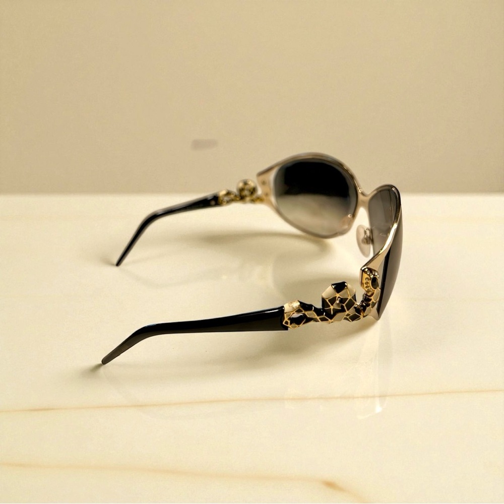 Roberto Cavalli Tene Chic Black and Gold Snake Detail Sunglasses - Picture 5 of 12
